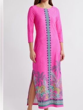 LILLY PULITZER Seralina UPF 50 Maxi Dress, Wild Side, Sz M, NWT
